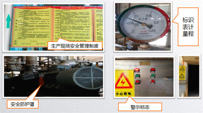 安全區(qū)域顏色區(qū)分、安全警示標(biāo)識(shí)